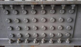 many bolts that hold the iron bridge photo
