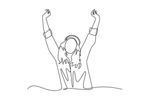 Wake Up concept. Single line draw design graphic illustration. vector