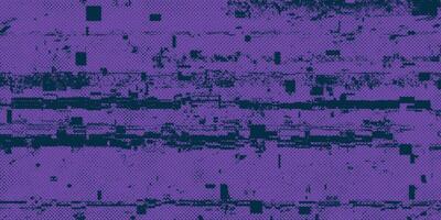 Distressed Glitch with Purple Halftone Effect and Black Texture. Bold texture for modern design projects. vector