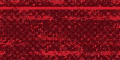 Grunge Red Glitch Background with Distressed Halftone and Stripes. Abstract backdrop texture. vector
