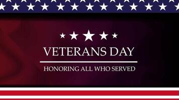 Animated background for congratulations on Veterans Day with a blue background and stars. Veterans Day text animation to remember the soldiers video