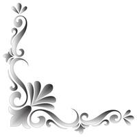 Classic corner, vintage pattern, black on white background, decorative frame, border for graphic elements. vector