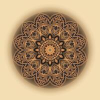desert mandala flower Brown gold abstract pattern for mandala background. vector
