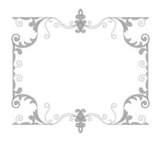 Vintage frame. Gray and black abstract floral frame on black background. vector