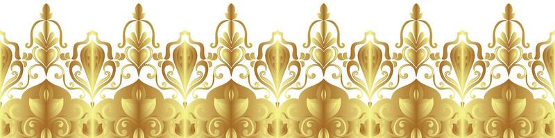 elegant golden seamless border brush abstract pattern vector