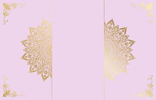 luxury golden card wedding mandala Empty space for typing text vector