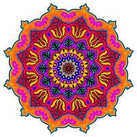 Beautiful colorful mandala, mandala for fabric patterns on a white background. vector