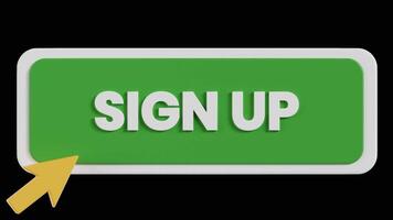 3D Animation of Sign Up button video