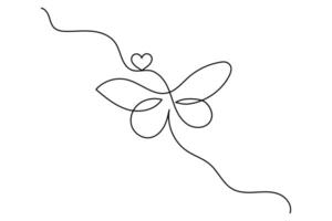 Butterfly one line drawing vector
