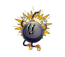 Groovy bomb character features an explosive burst vector