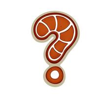 Christmas cookie font gingerbread biscuit question vector