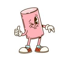 Groovy math geometric cylinder figure character vector