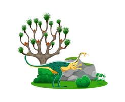 Elmisaurus prehistoric theropod dinosaur character vector