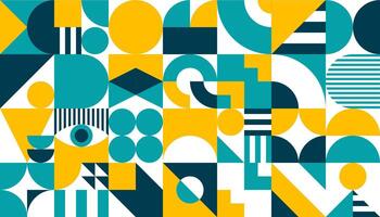 Yellow blue abstract geometric pattern background vector