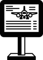 A black and white sign with a plane on it vector
