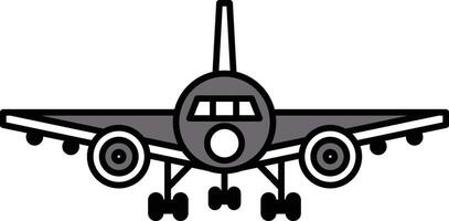 A cartoon airplane with its landing gear down vector