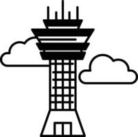 A tall building with a cloud in the background vector