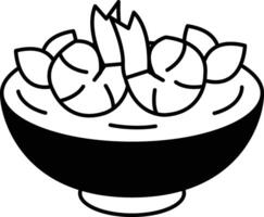Illustration of Tom Yum Goong in line drawing style vector