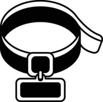 A black and white collar with a tag vector