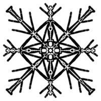 a snowflake is shown in black and white vector