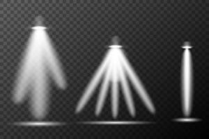 three different light beams background vector