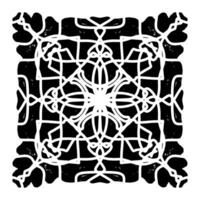 a black and white drawing of a square with a pattern vector