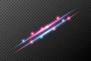 light beam effect with glowing blue and pink lines vector