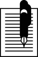 A pen is on top of a sheet of paper vector