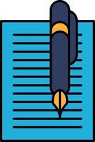 A pen is on top of a sheet of paper vector