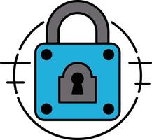 A blue lock with a keyhole on it vector