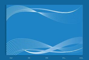 Blue abstract graphic geometric wave background vector