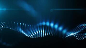 A mesmerizing display of blue glowing particle waves, representing abstract energy flows against a dark background video