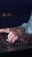 An Intimate CloseUp of Two Hands Actively Typing on a Modern Laptop Keyboard, Engaged in Work video