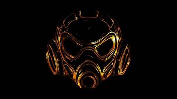 Neon frame effect, space suit and helmet on black background video