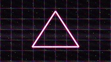 Old Retro TV 90s VHS old analog digital pixel noise glitch texture screen, design shapes neon memphis background. No signal, Error, System damage video
