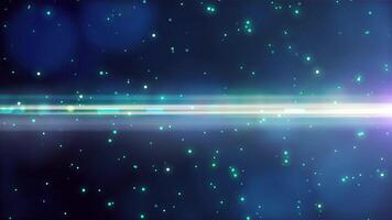 Abstract lights Optical Lens Flares and blue dust sparkles particles bokeh background. video