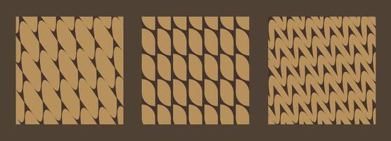 Set of geometric pattern. Abstract background with wicker elements. vector