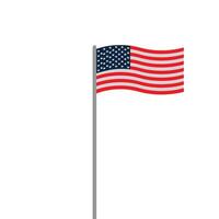 An american flag waving in the wind on a white background vector