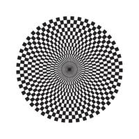 A black and white checkered pattern in the center of a circle vector