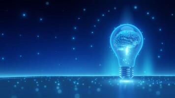Glowing Light Bulb with Brain Symbolizing AI video