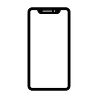smartphone with blank white screen isolated on background vector