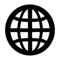 Globe Web Symbol Icon, Grid Illustration vector