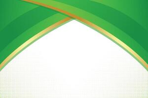 Green background with golden shape and white space vector