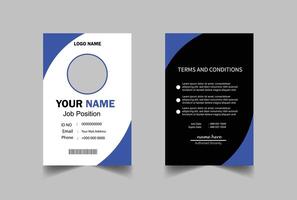 ID Card Template with Blue Angle Bar vector
