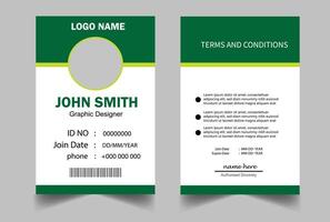 identification card Template Design, Modern ID Card Template with an author photo place, Office Id Card Layout, Employee Id Card for Your Business or Company profile design. vector
