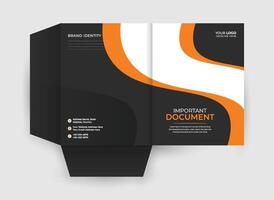 Presentation folder design template for corporate office vector