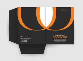 Creative folder design template for print. vector
