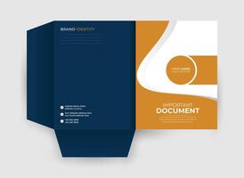 Presentation folder design template for print. vector
