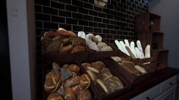 Display Case Filled With Assorted Bread video