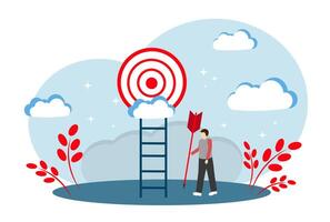 The concept of achieving goals and targeted advertising. Playing darts. vector